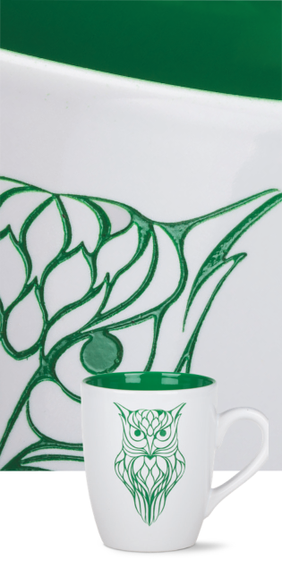 Sandstrahlgravur farblich ausgelegt