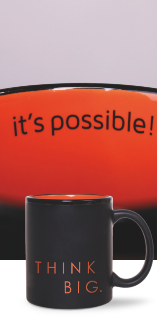 Druck auf der Innenseite des Bechers